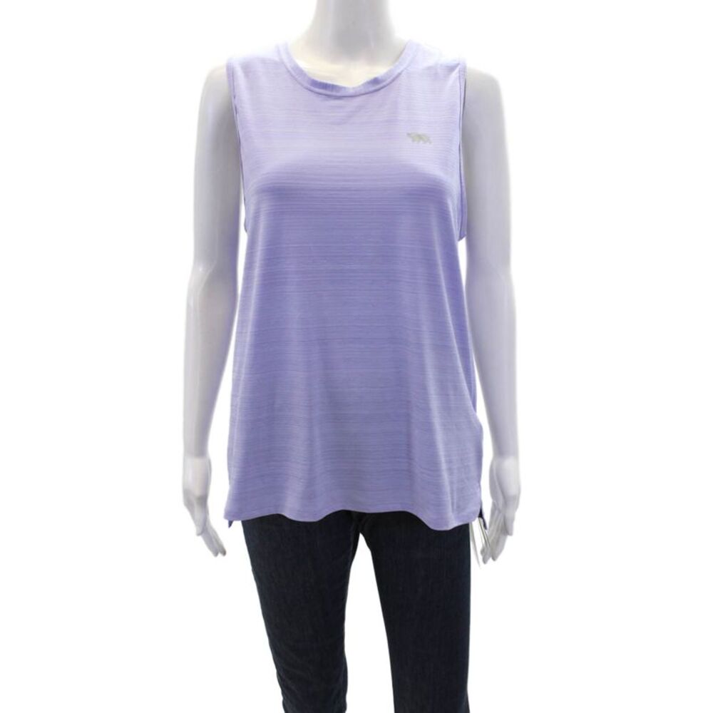 Running Bare Womens Textured Scoop Neck Sleeveless Lined Tank Top Purple Size 04